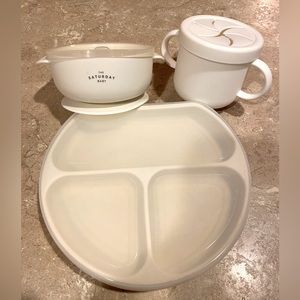 Toddler Baby Eating Utensils Bundle Feeding Set Plate Bowl Cup